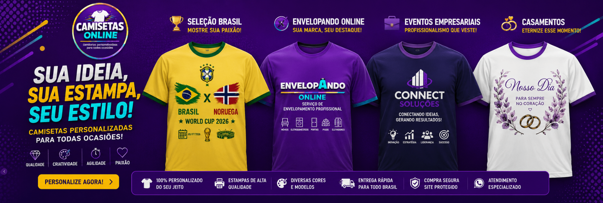 CAMISETAS PERSONALIZADAS PARA QUALQUER OCASIÃO