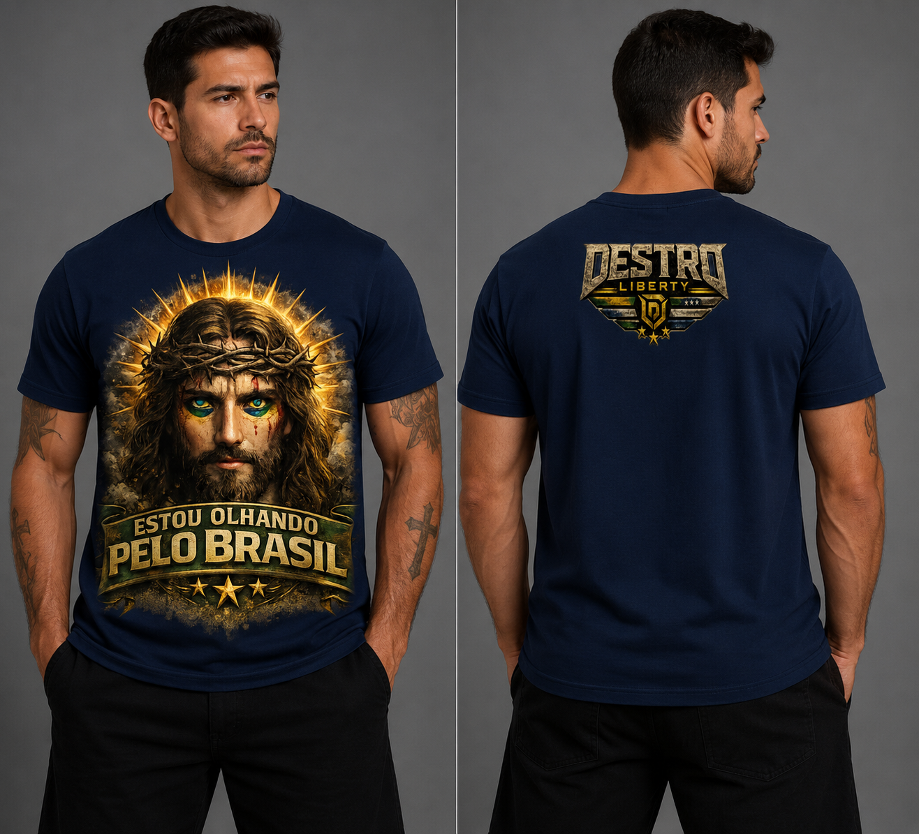 Estou Olhando Pelo Brasil — Básica Azul Marinho